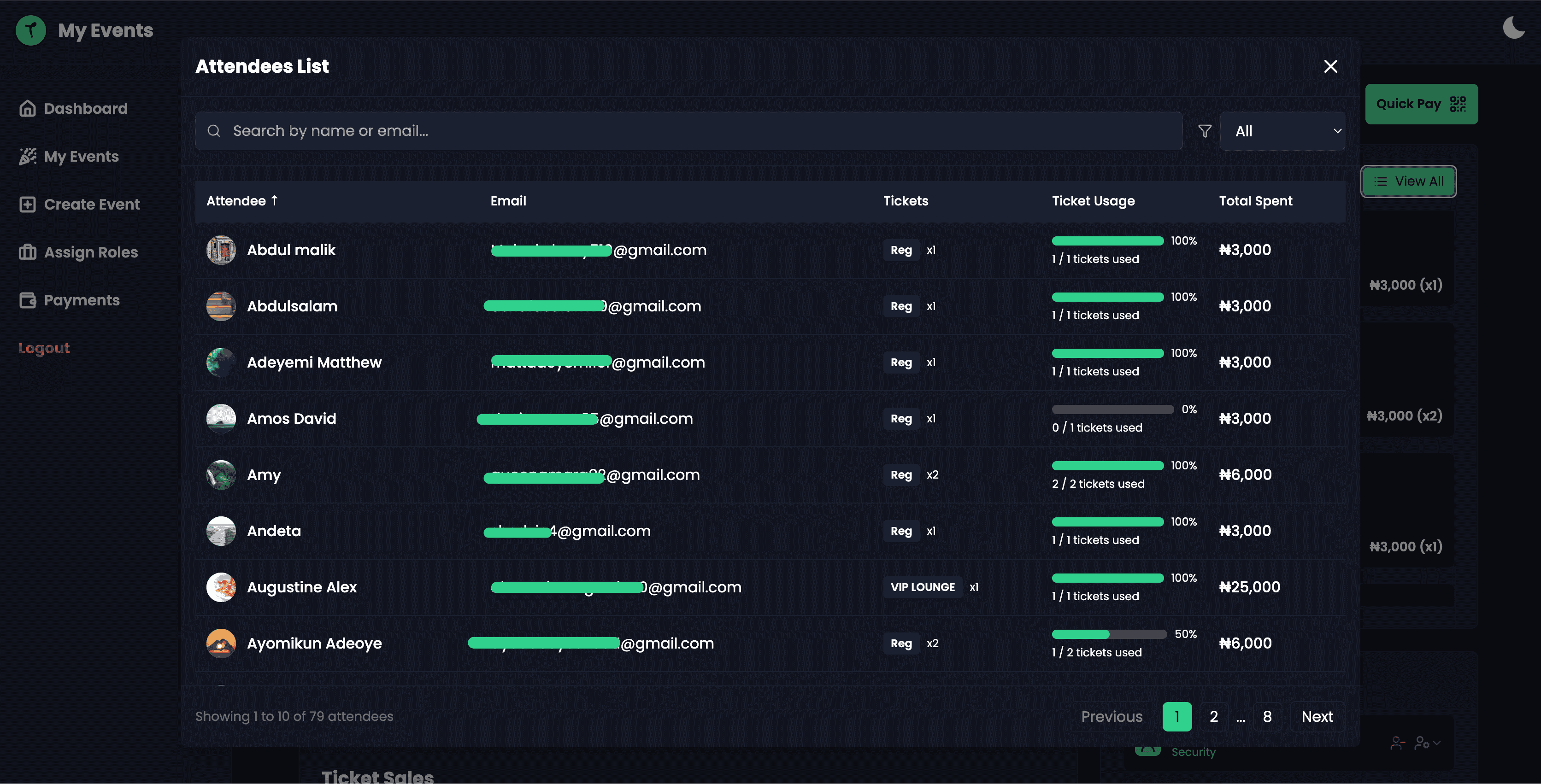 Security and Attendee Dashboard