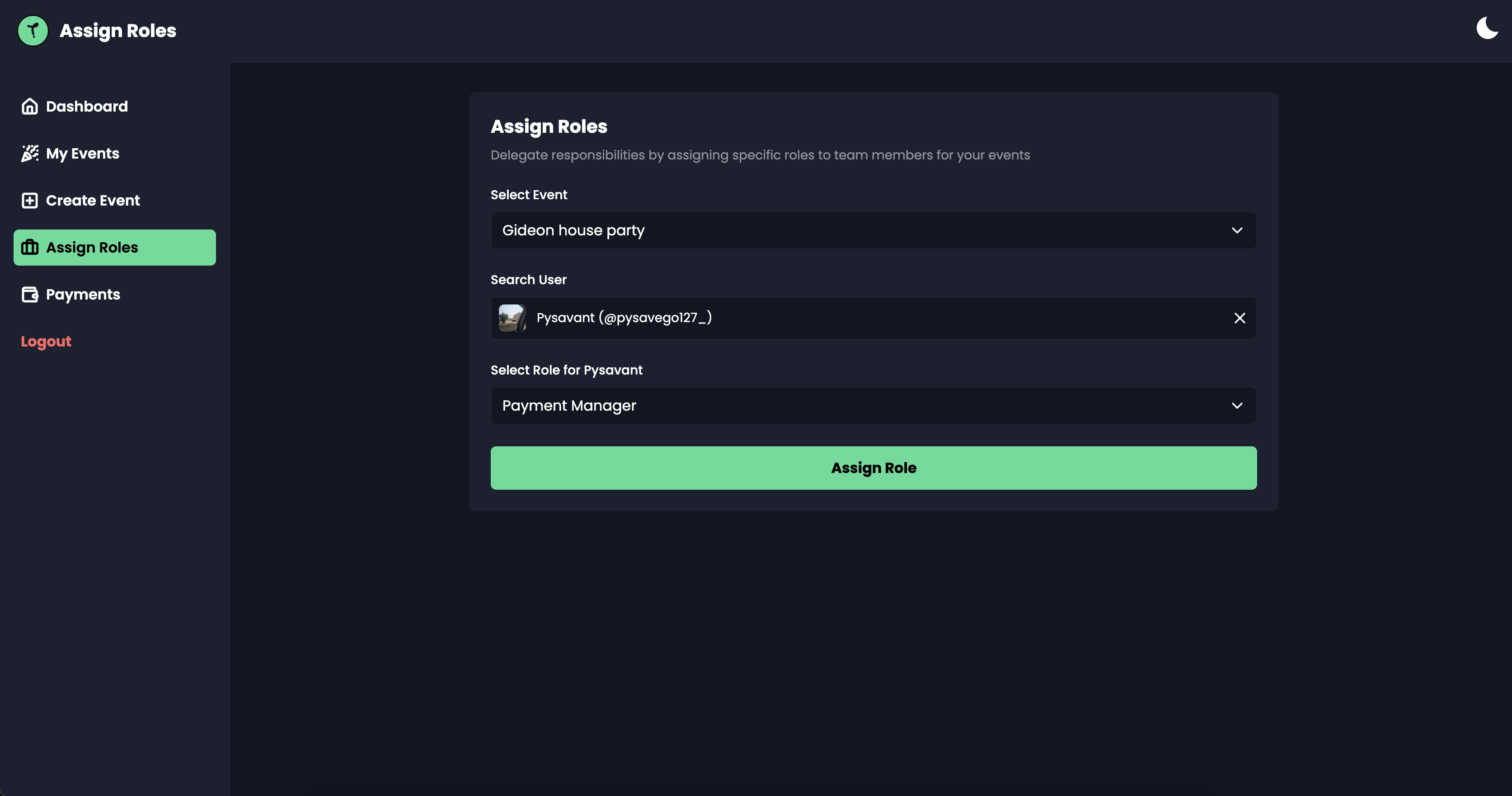 Assign Roles to Team Members